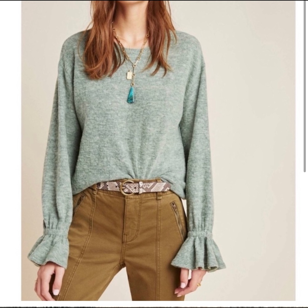Eri + Ali green long sleeve top